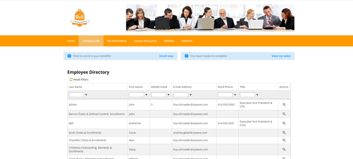 Enrollment and Onboarding - Client Cloud employee directory