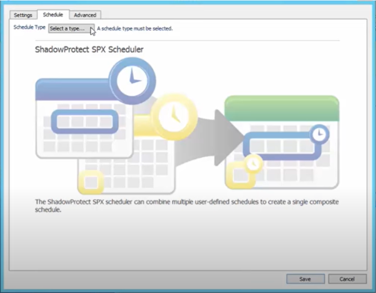 ShadowProtect Software - Scheduling feature