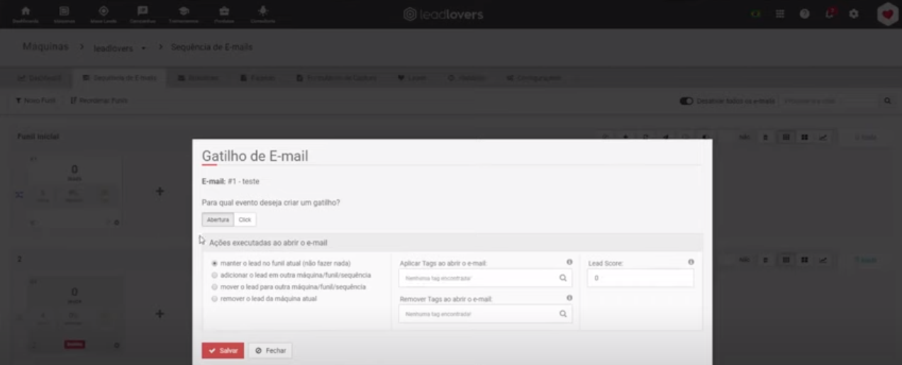 Leadlovers screenshot: leadlovers sending email