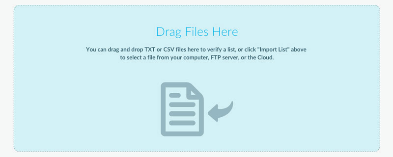 Drag and drop email lists into BriteVerify