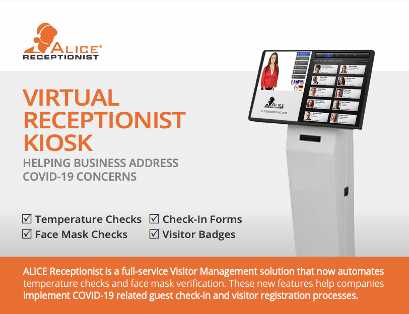 Virtual Receptionists Kiosk or Flatscreen Options