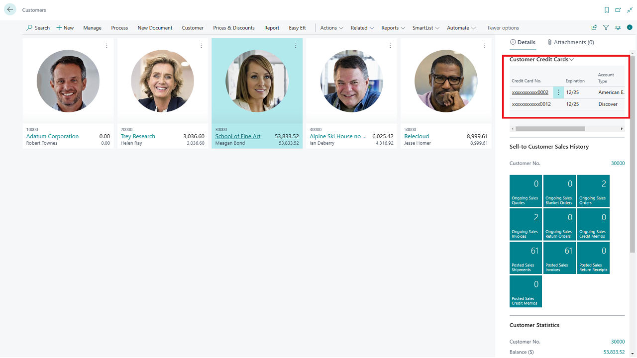 Easy EFT screenshot: store multiple credit cards 