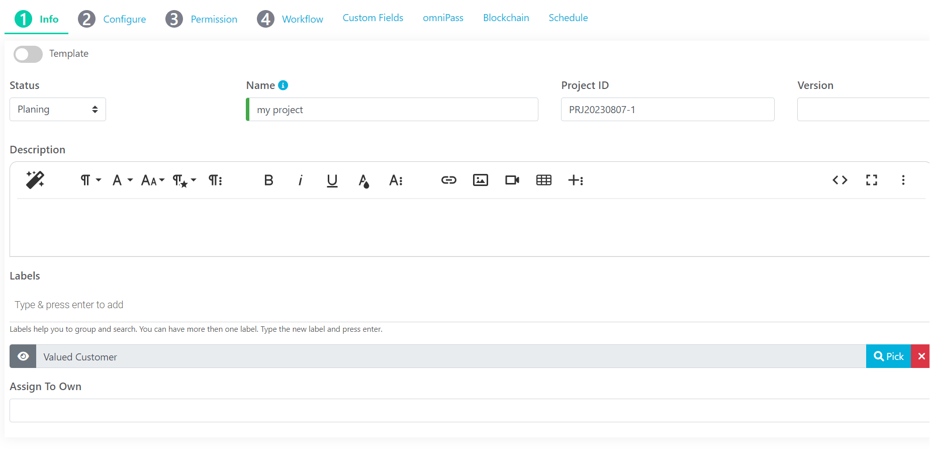 omniWorks screenshot: Work Planning