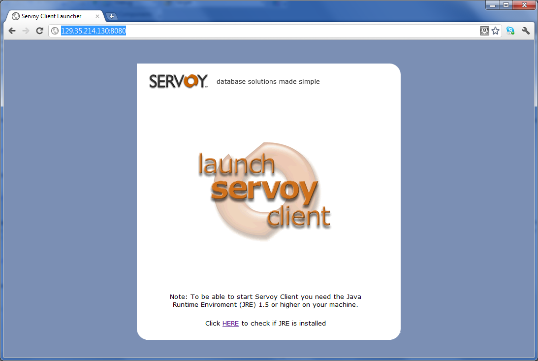 Servoy launch client