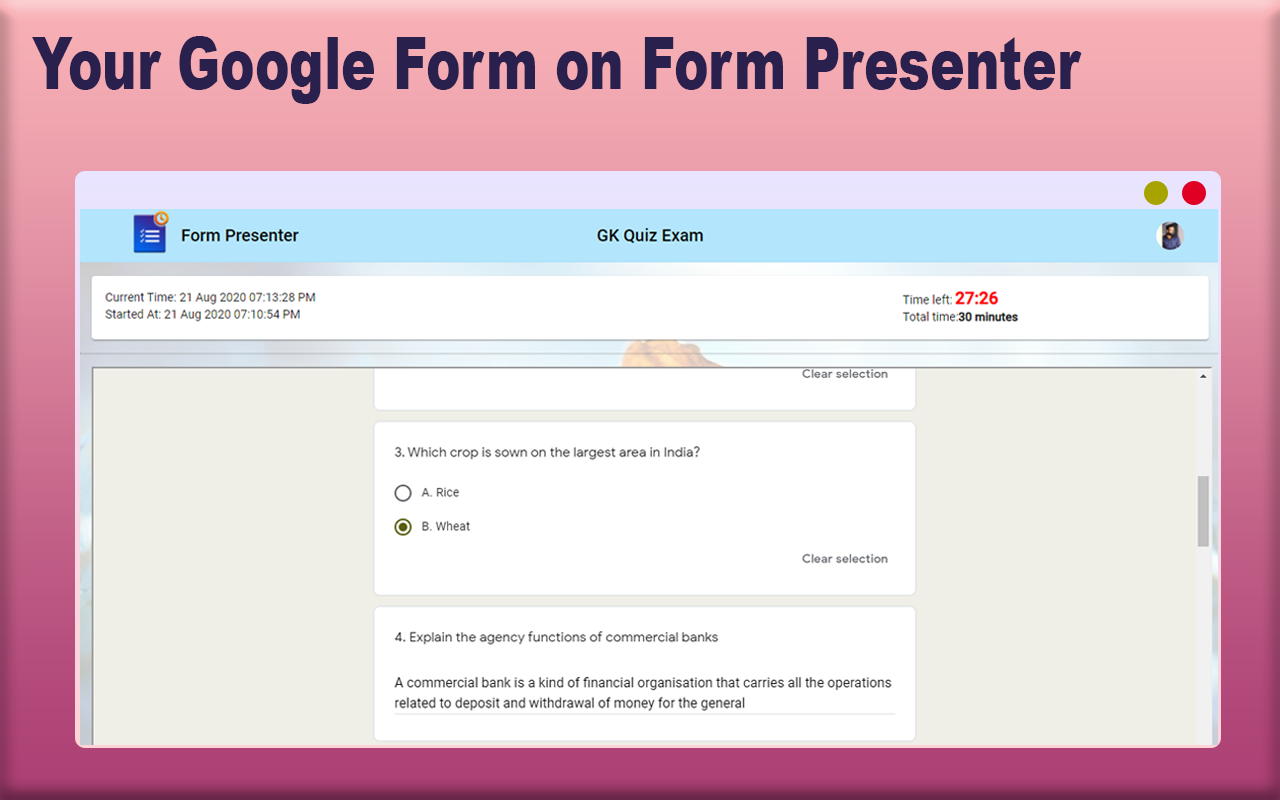 Your Google Form on Form Presenter