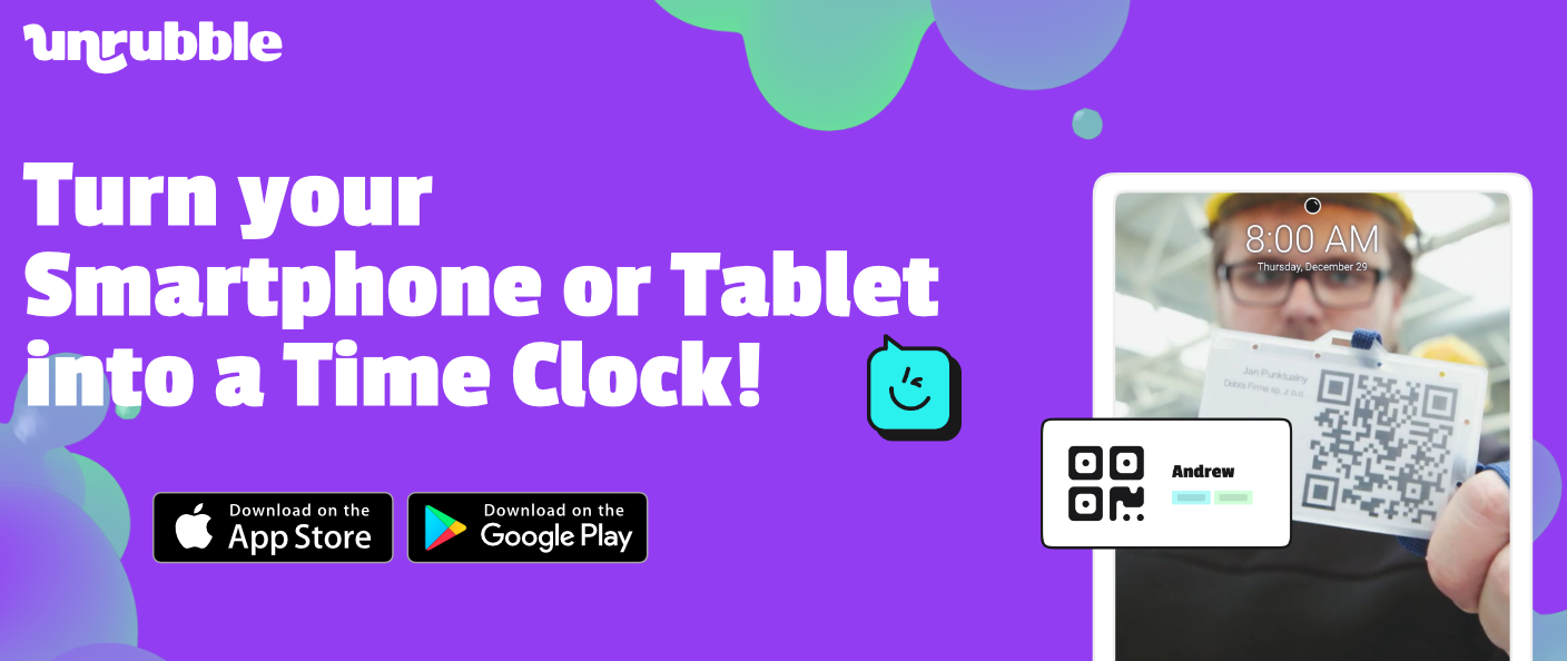 Free QR codes for easy time clock.
