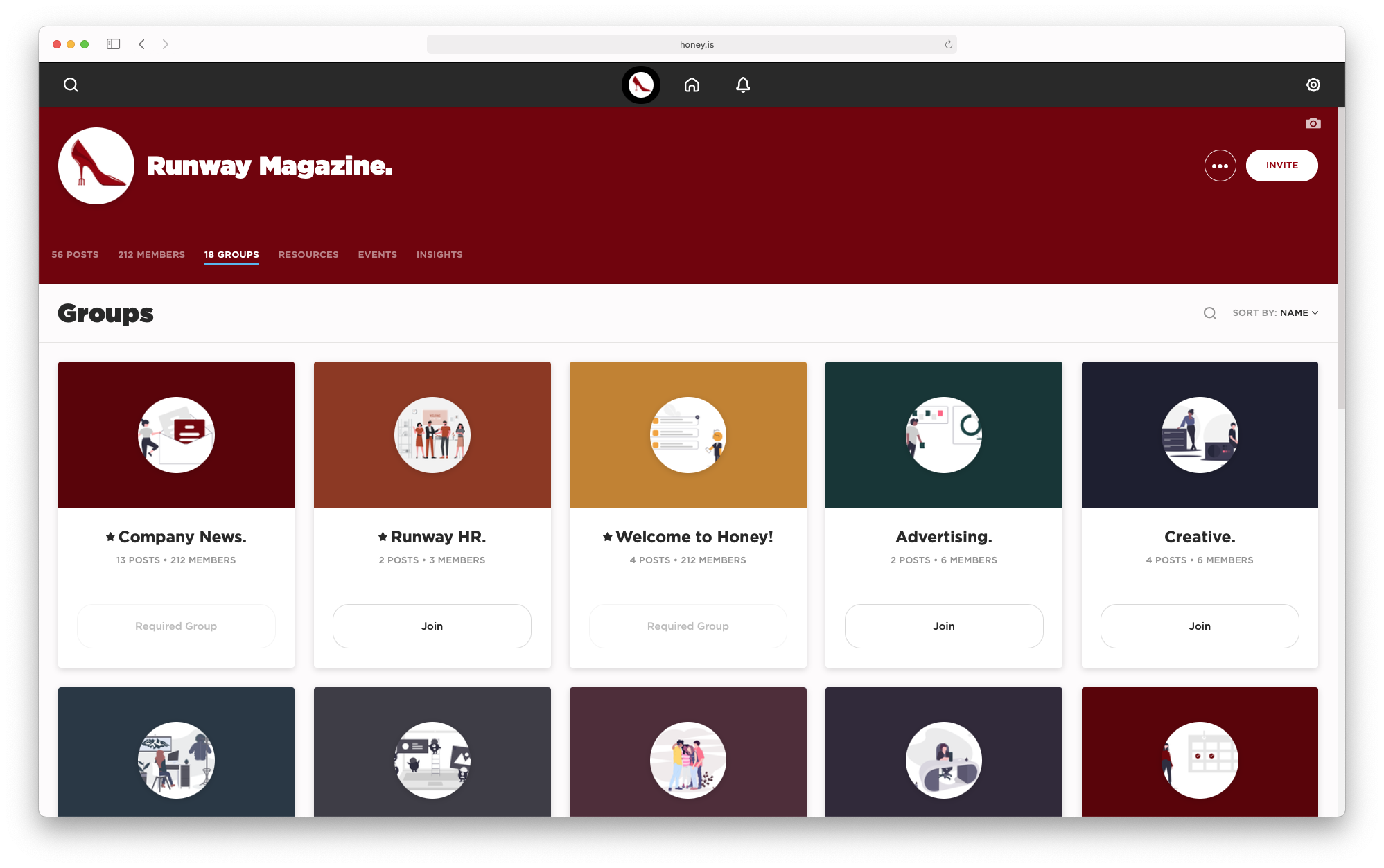 Information is organized into Groups to make it easy to find and discover the information you need.