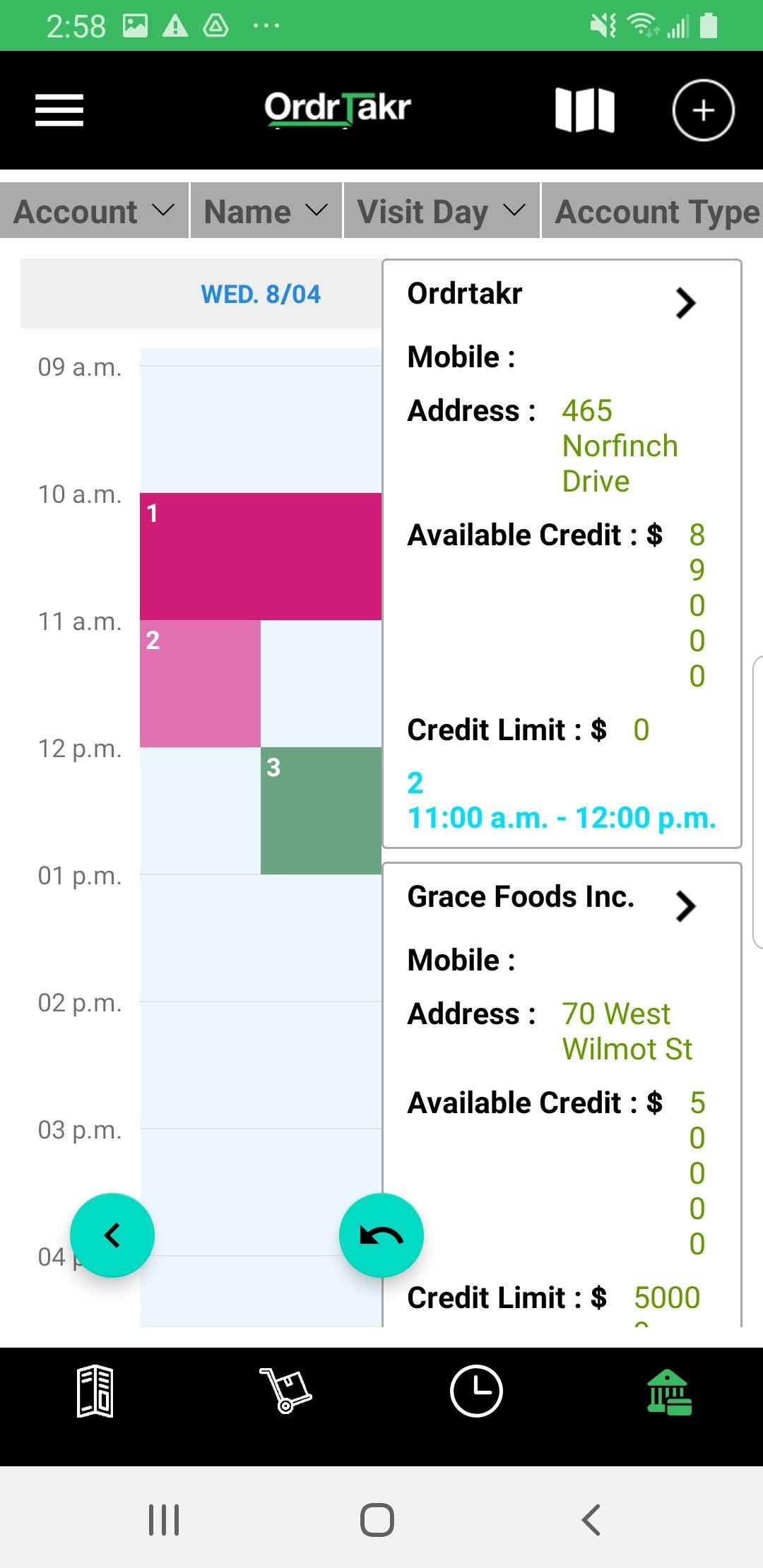 OrderTaker Software - Route Planning