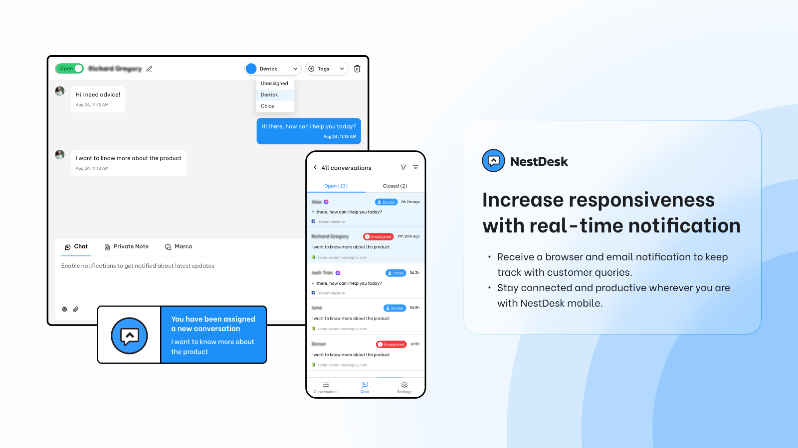 Increase responsiveness with real-time notification