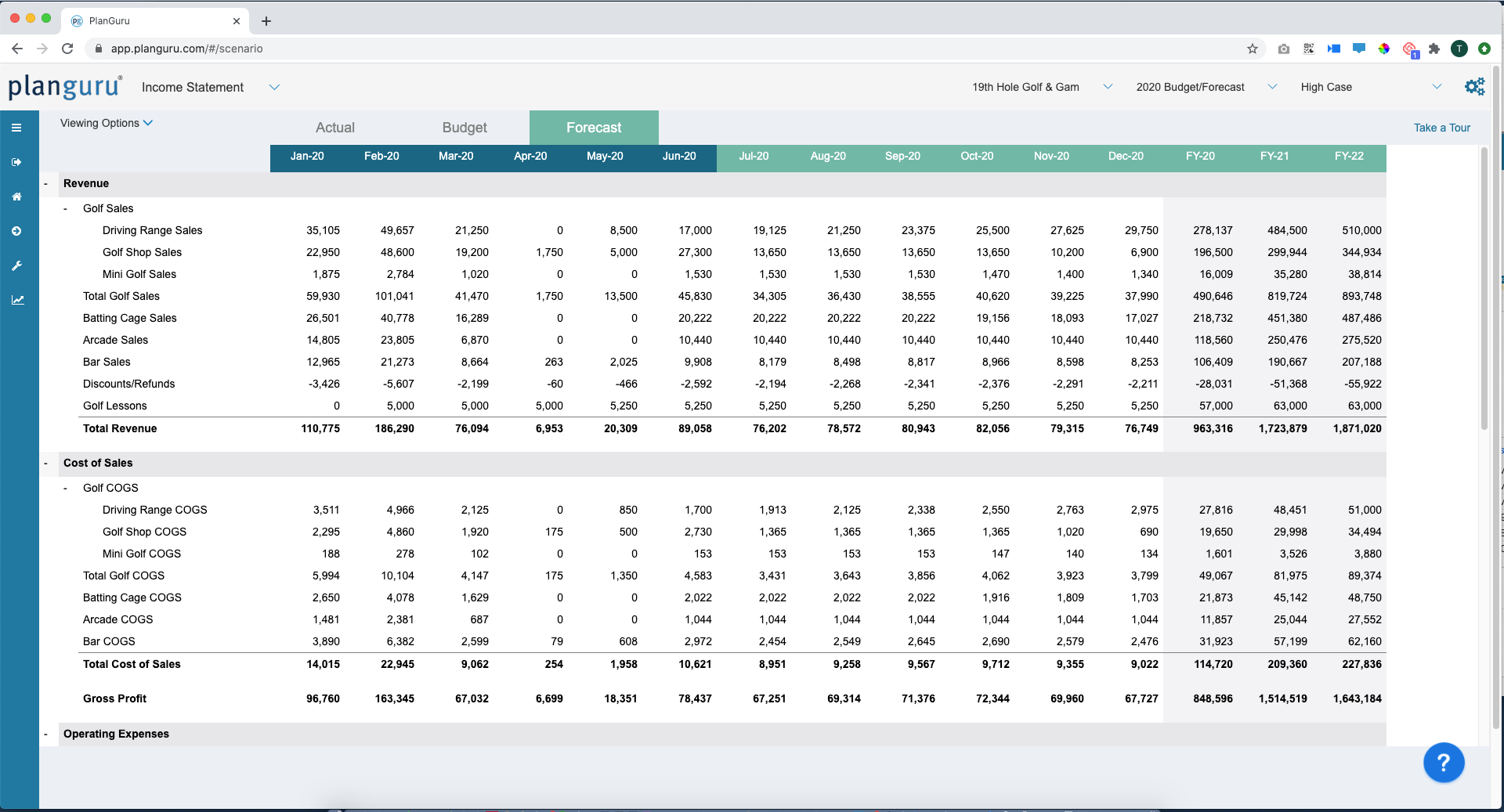 Income Statement Forecast