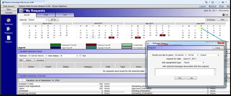 Vantage Point screenshot: Vantage Point requests