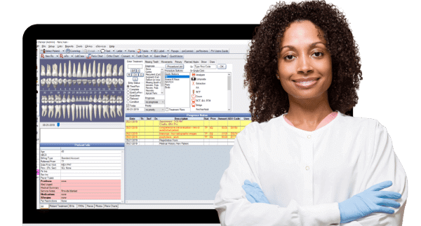 Practice-Web Software - Create detailed records faster with Auto Notes and Quick Notes, see conditions on the graphical tooth chart, effortlessly home in on the info you need, manage lab cases, in the Chart Module.