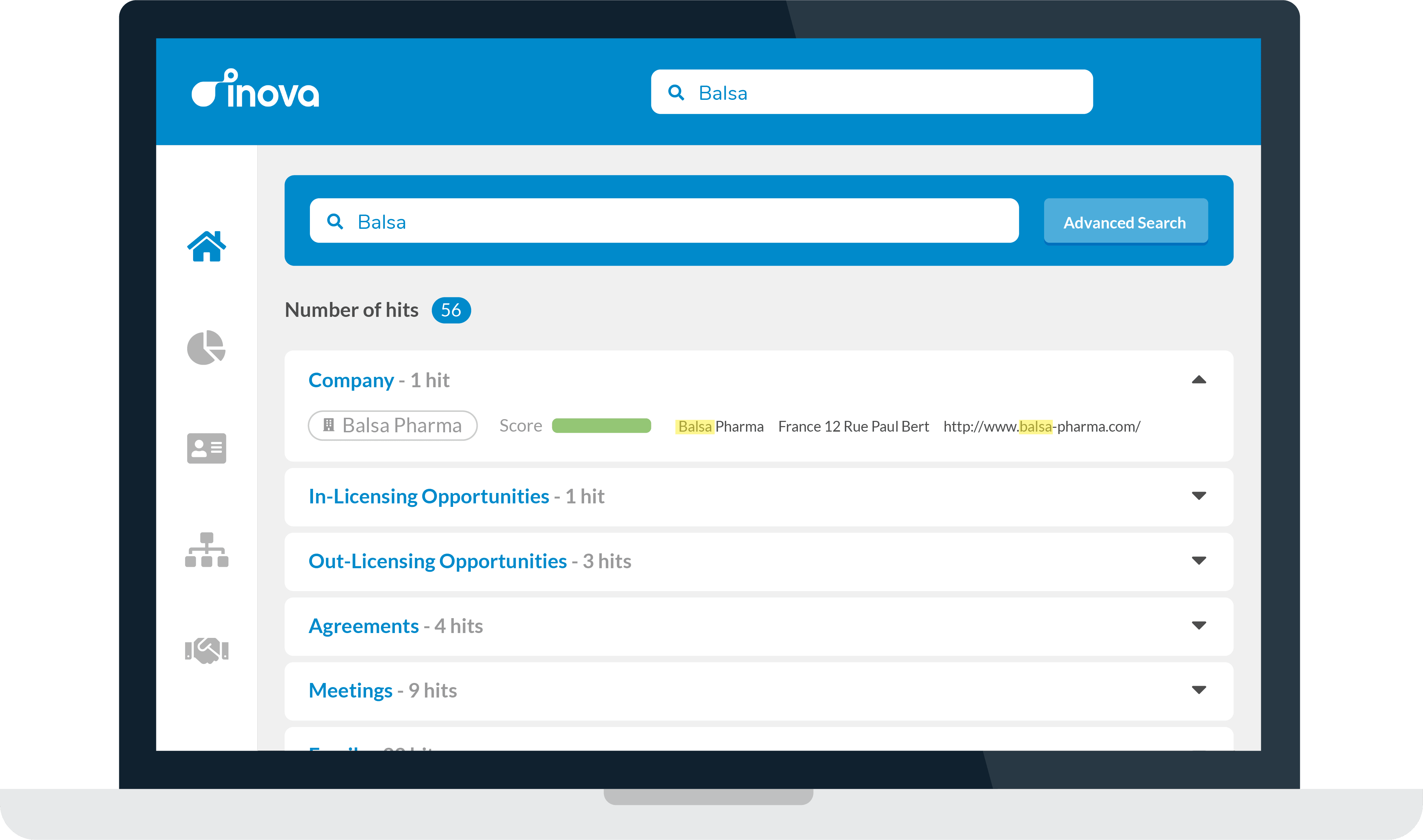 Inova Partnering Platform screenshot: Inova Partnering Platform Homepage