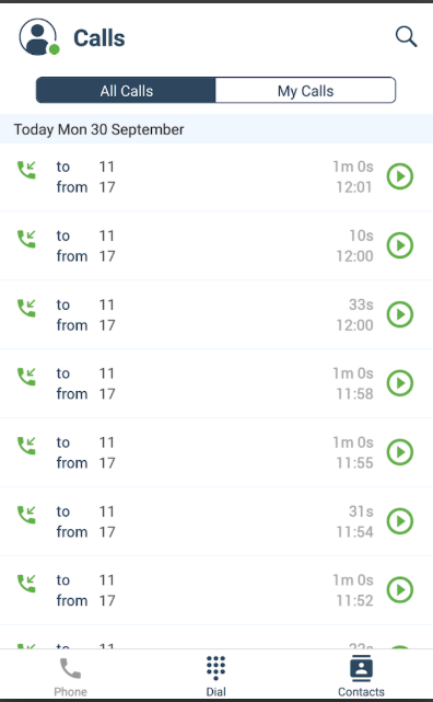 NUACOM call logs