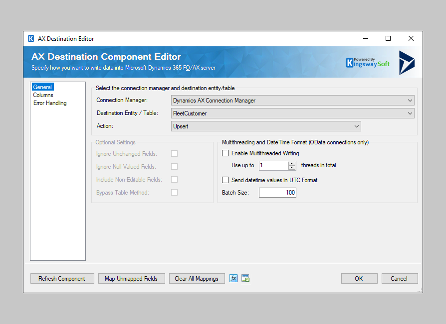 SSIS Integration Toolkit Software - AX Destination Component