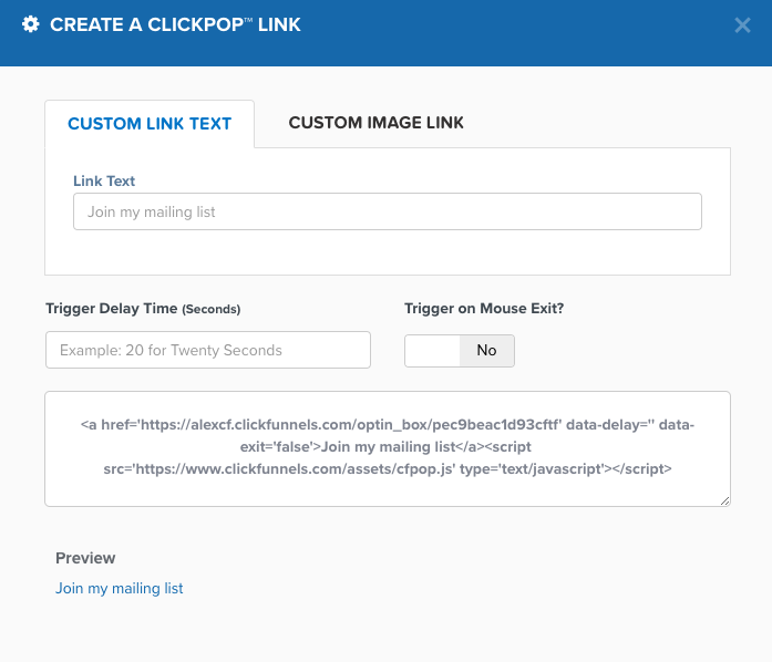 ClickFunnels Software - Create a link