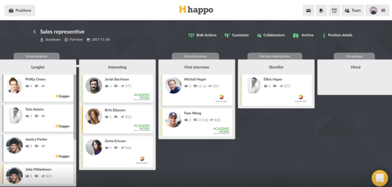 Happo candidates screenshot