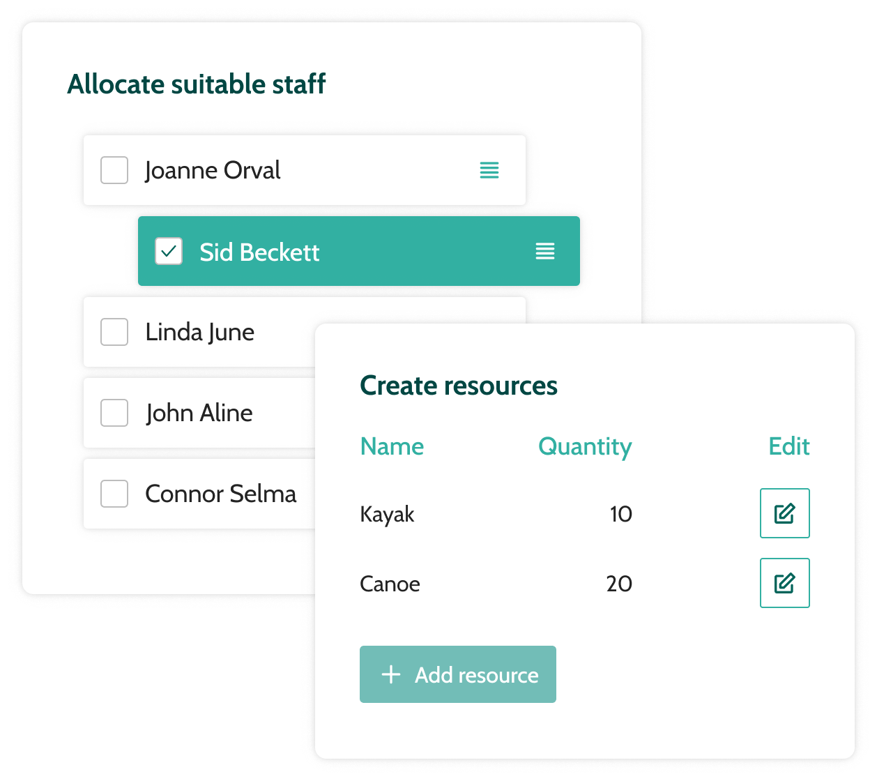 Easily manage multiple staff and resources