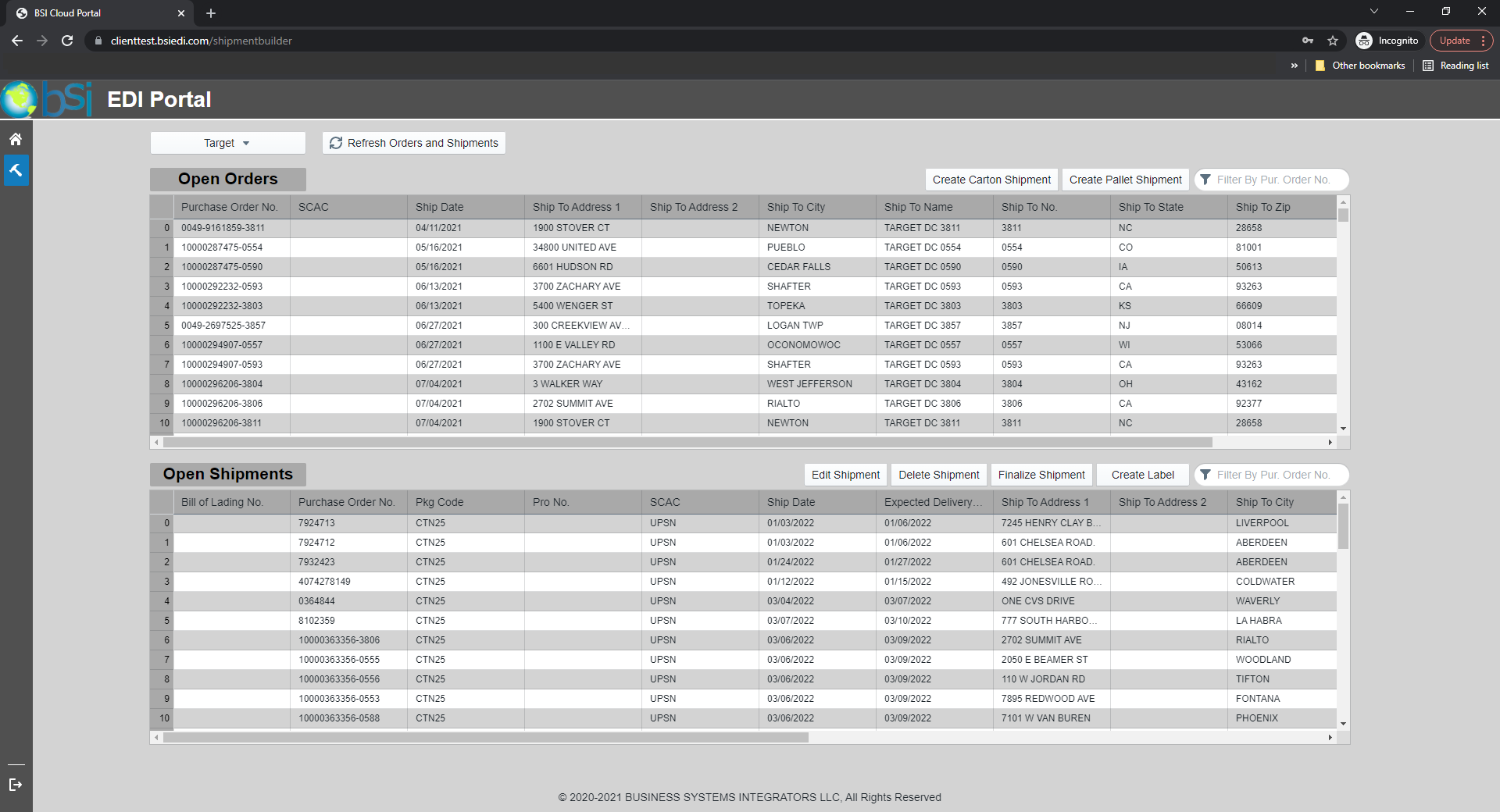 Built-in Shipment Builder facilitates ASN compliance in the absence of a back-end WMS solution