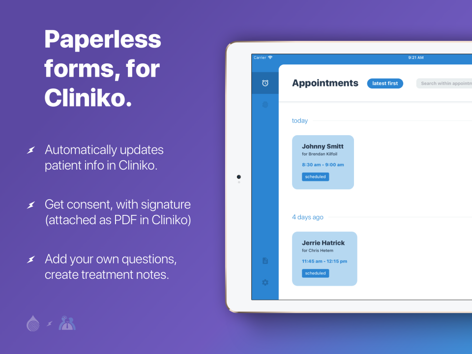 Finger-Ink screenshot: Finger-Ink appointment scheduling