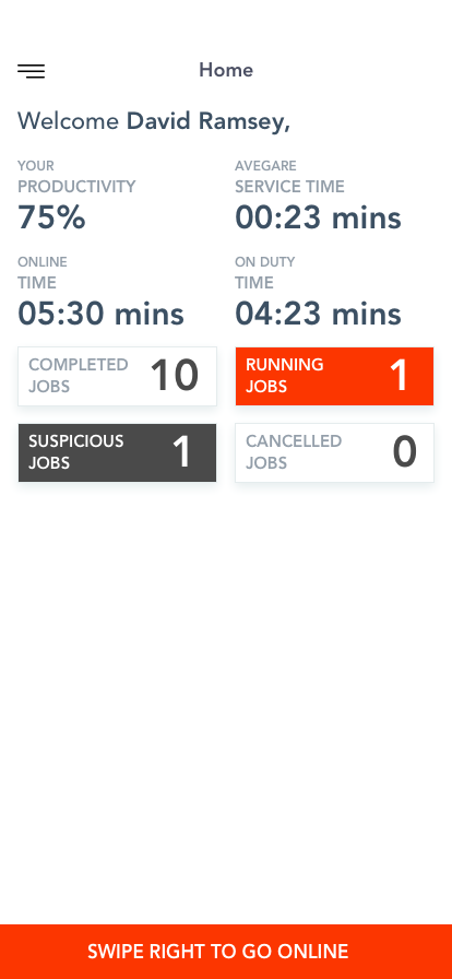 Porter App - Home Screen