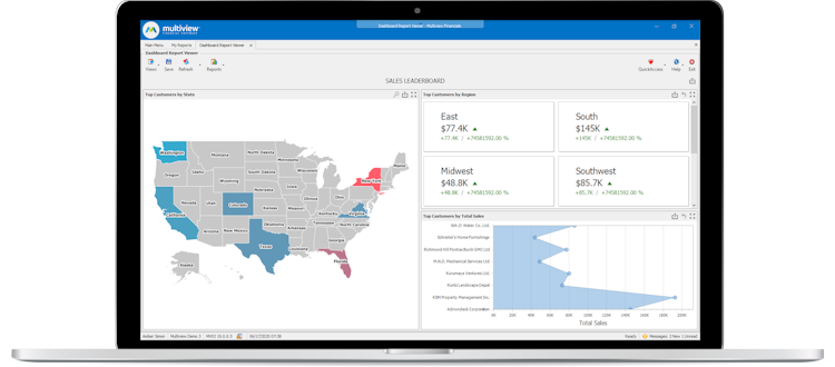 Multiview ERP screenshot: Customers by State
