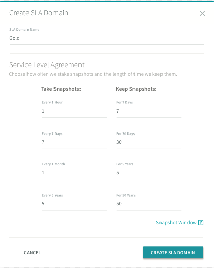 Rubrik Software - Rubrik gives users control over how frequently snapshots are taken, and how long they are stored