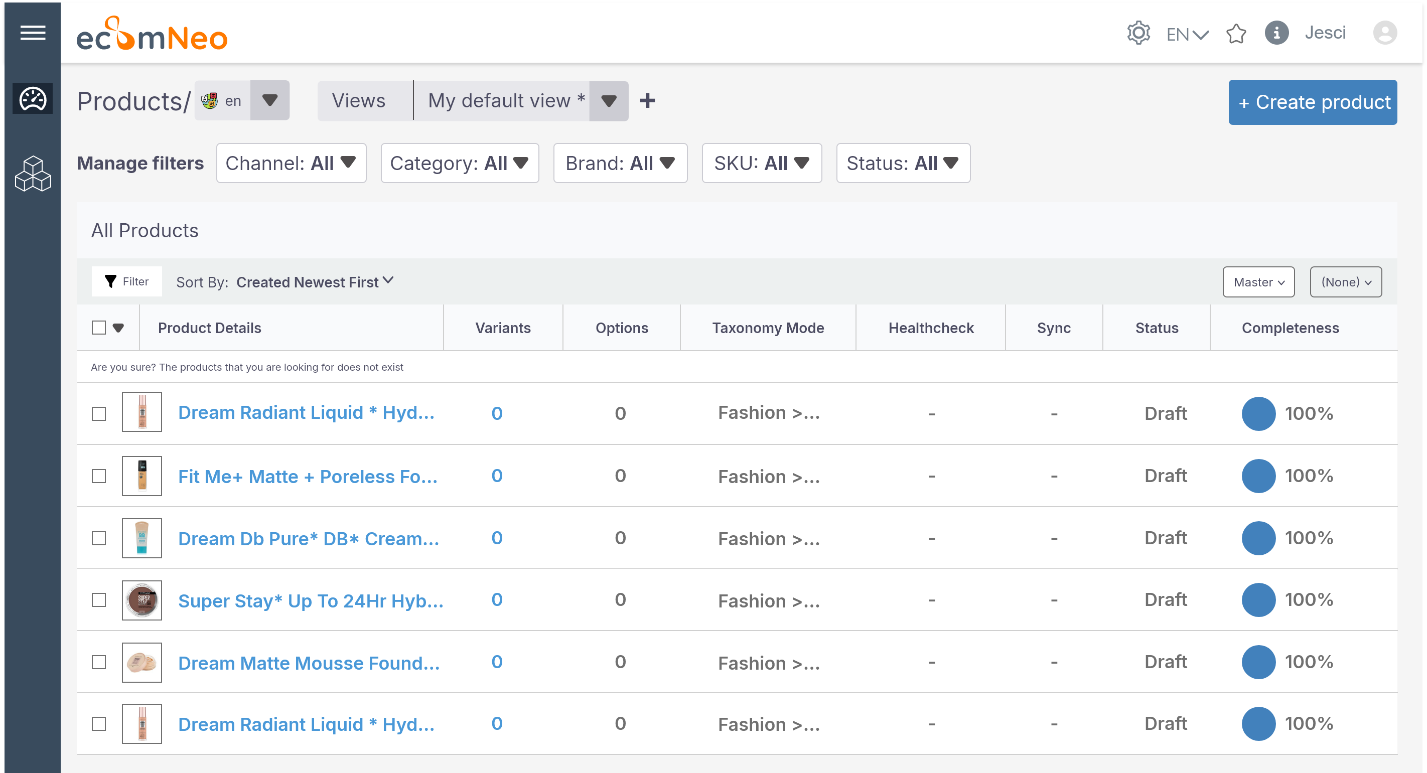 eComNeo screenshot: eComNeo centralize and manage product catalogs