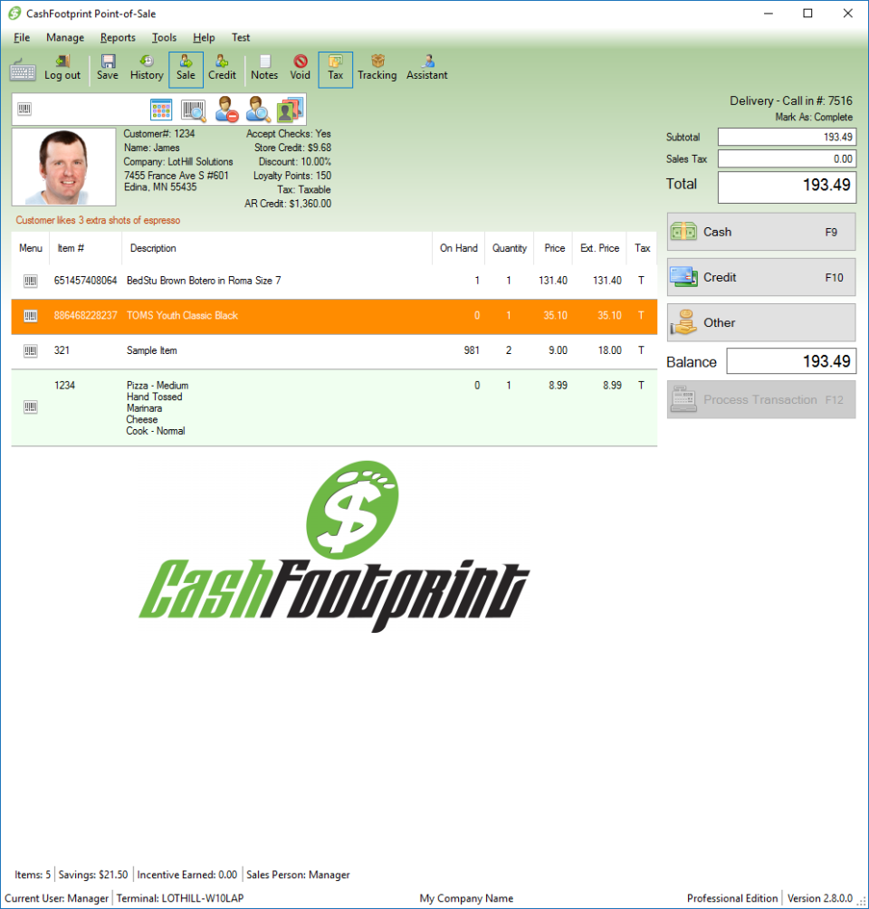 CashFootprint Point of Sale POS SOFTWARE with Inventory & Customers for Retail 