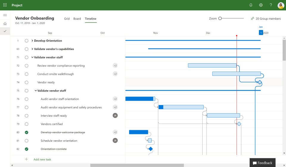 Vendor onboard timeline