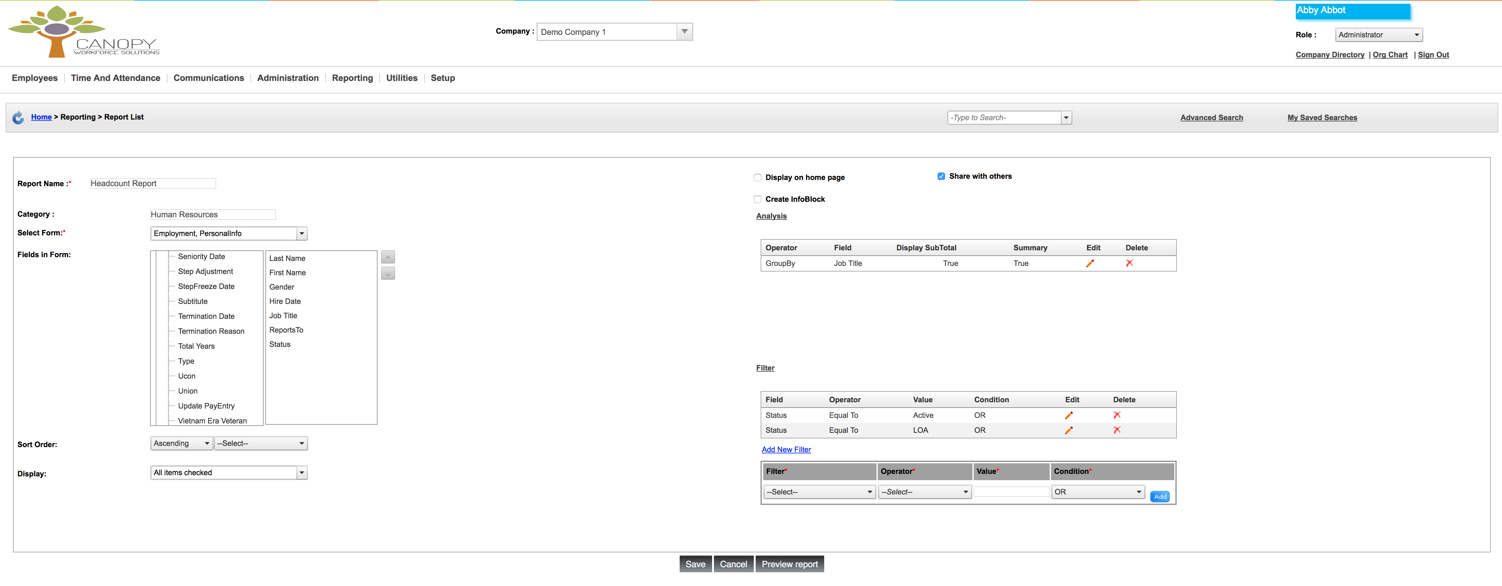 People-Trak HRIS Suite Software - Reporting