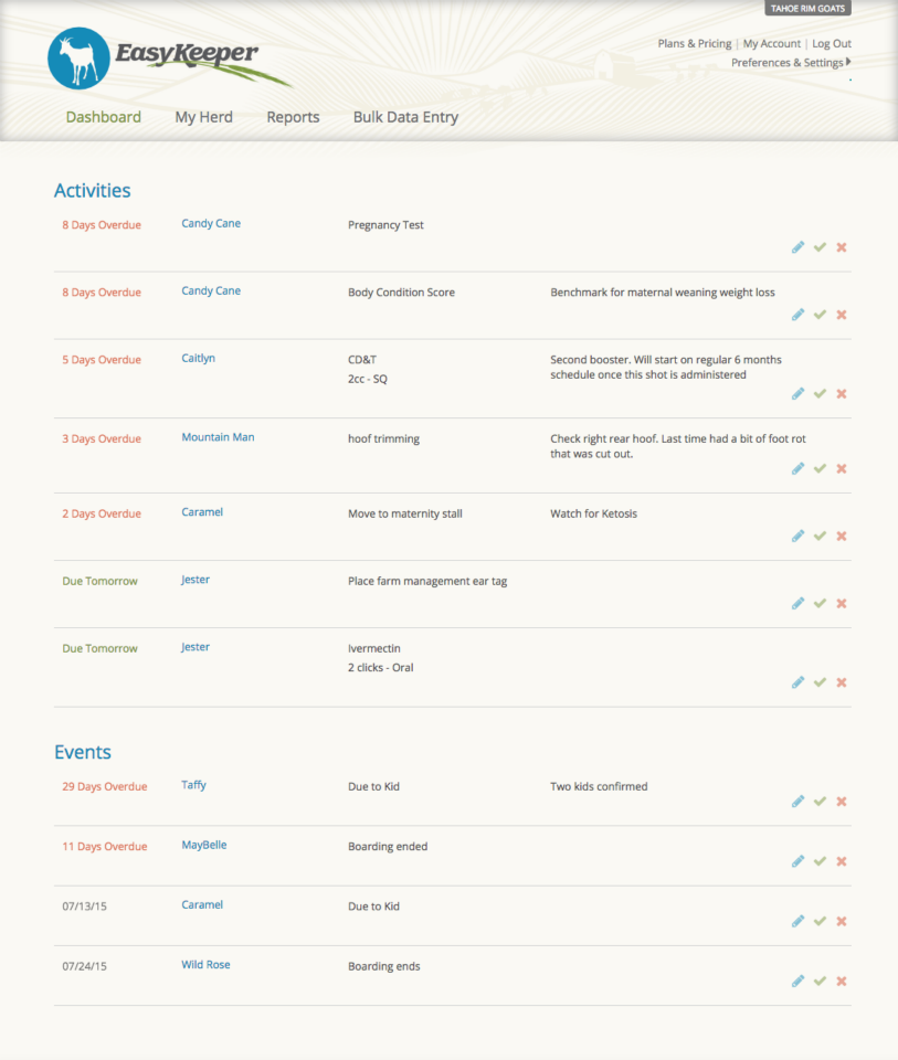 EasyKeeper screenshot: EasyKeeper task management