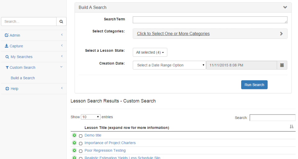 Lessons Learned Database Software - 3