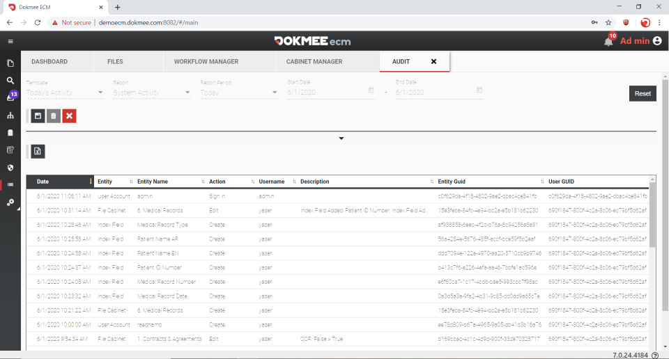 Dokmee ECM Software - Dokmee ECM: Audit Log