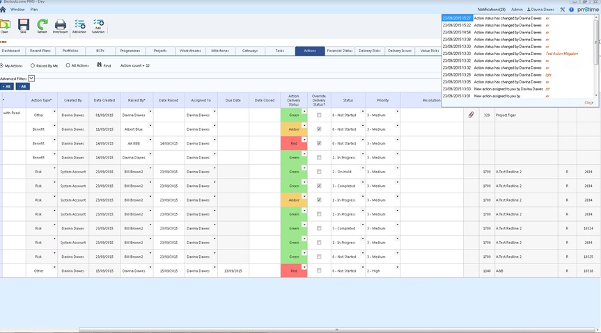 PM3 Software - PM3 action log screenshot