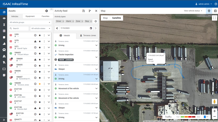 ISAAC InRealTime Fleet Management Software: Vehicle tracking