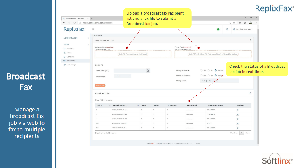 ReplixFax Software - Broadcast Fax