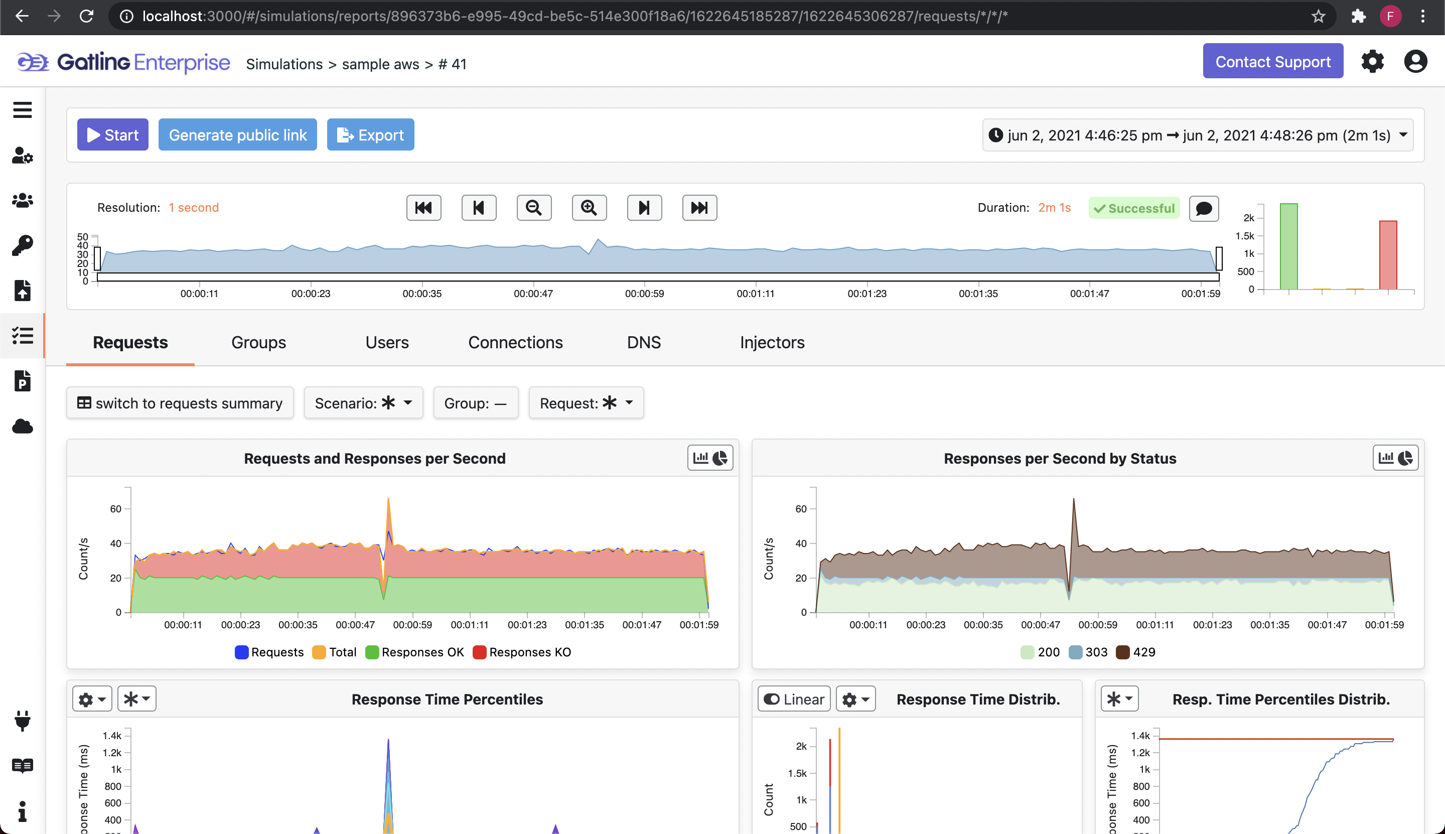 Gatling Enterprise Software - Real time reporting