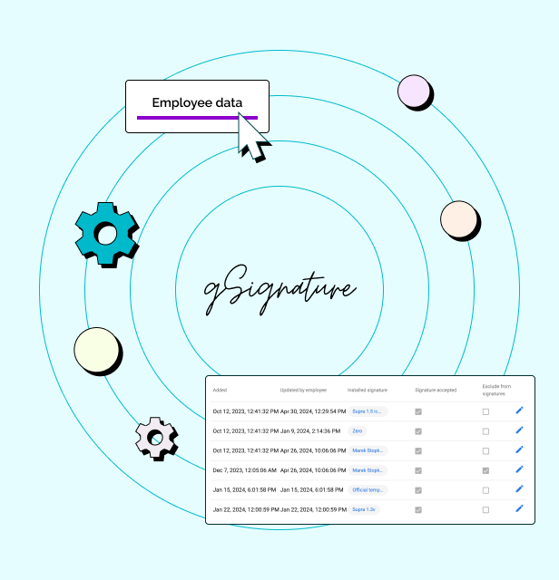 gSignature Software - In our system, each employee receives a file with information that can be presented in the footer. If there is no complete data in Google Workspace then no problem - it can be imported in bulk from a CSV file. The IT administrator or authorized persons fr