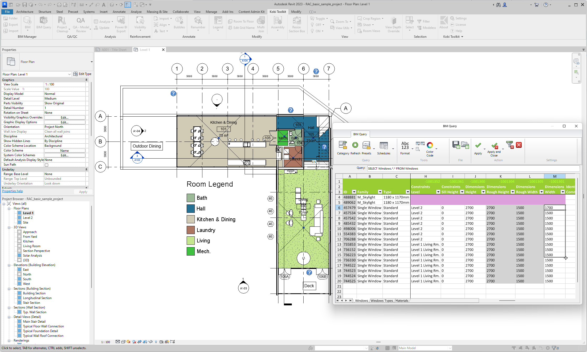 BIM Query streamlines property management in your Revit model. It lets you quickly edit Type and Instance properties of selected Categories using the built-in spreadsheet editor, with Excel functionalities like sorting, filtering, and copying parameters.