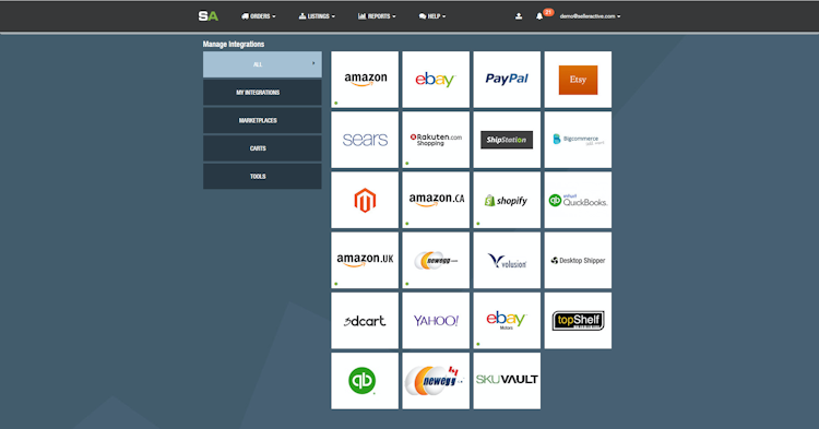 SellerActive screenshot: Integrations Page