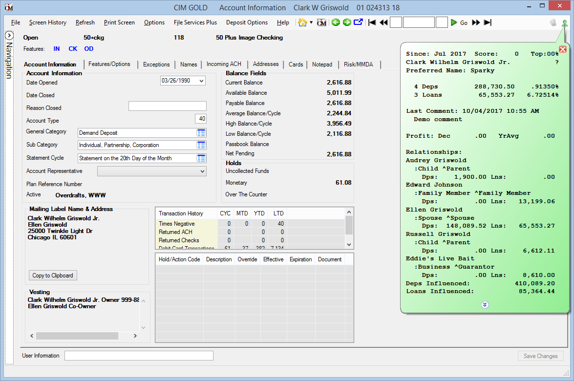 With FPS GOLD users can manage and track deposits and loans