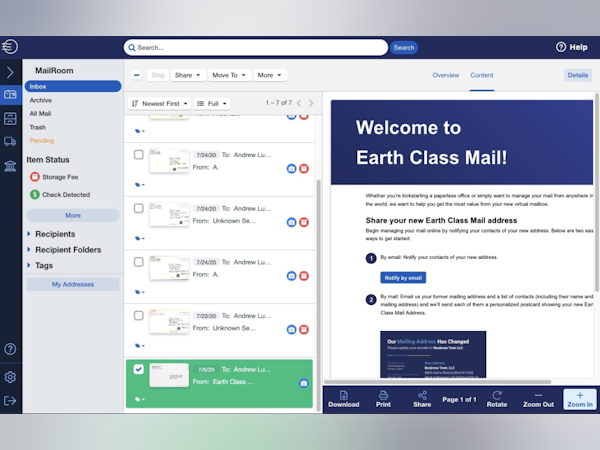 Earth Class Mail Logiciel - 2