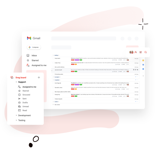 Drag Software - Manage group emails like support@, sales@ or any other team email right from Gmail