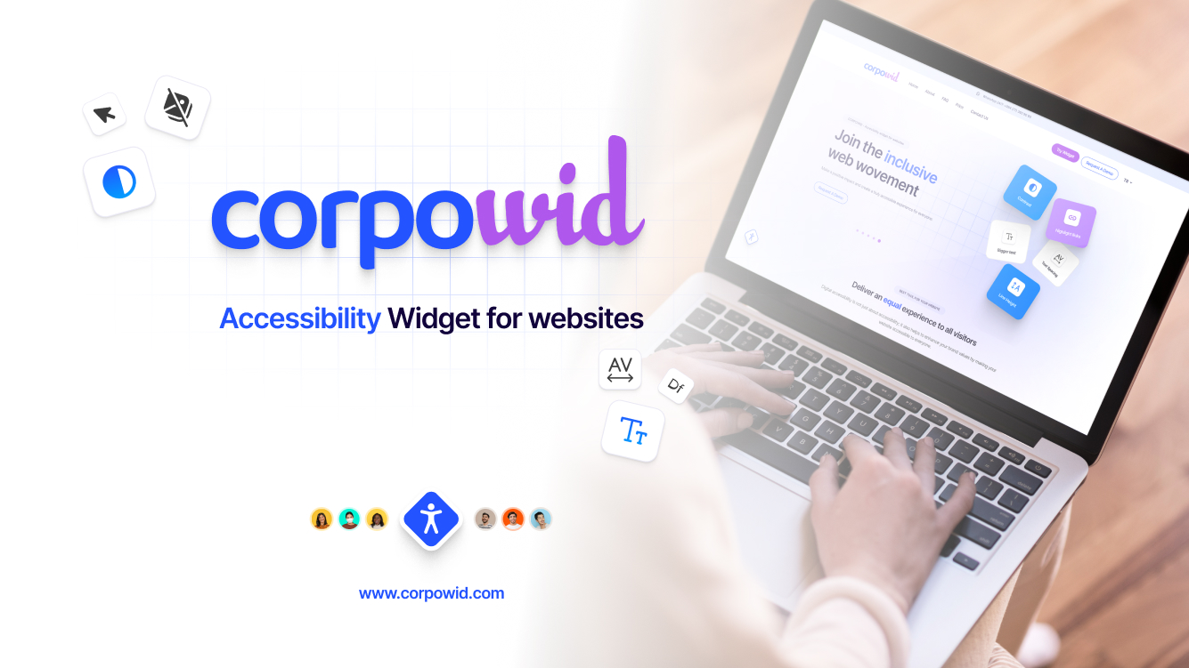 Corpowid Digital Accessibility widget for websites - desktop view