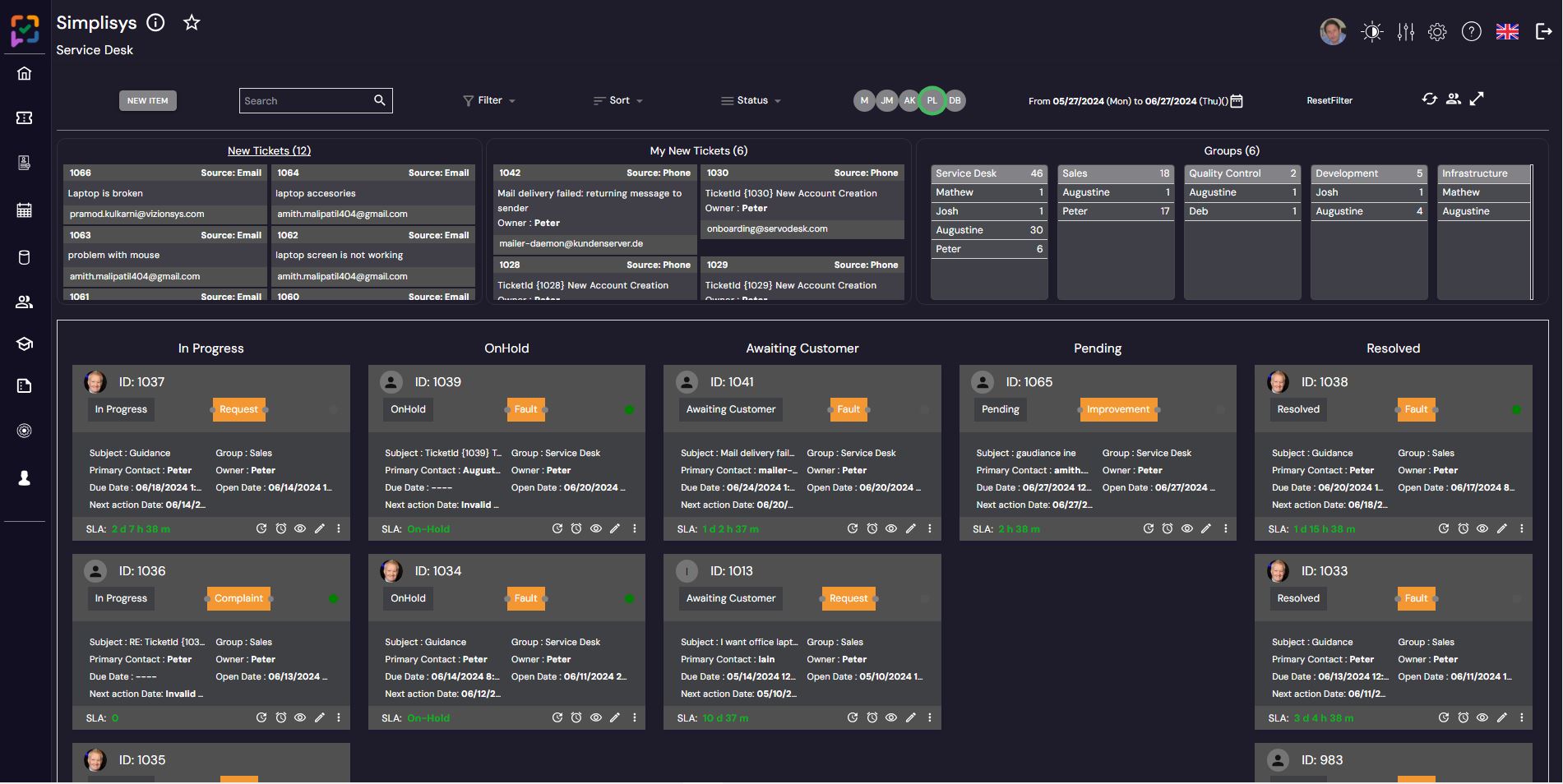 ServoDesk screenshot: Work centre with Dark and Light mode options.