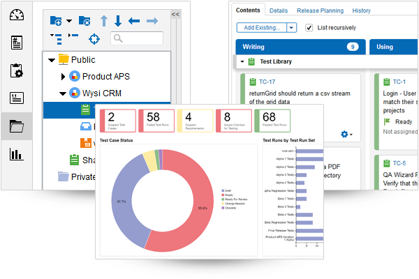 The software allows for the creation and running of any test case type, along with tools for tracking test results and measuring the data