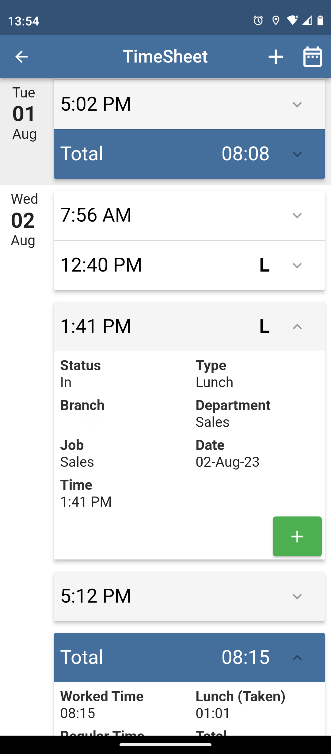 TimeTrex Software - Mobile TimeSheet