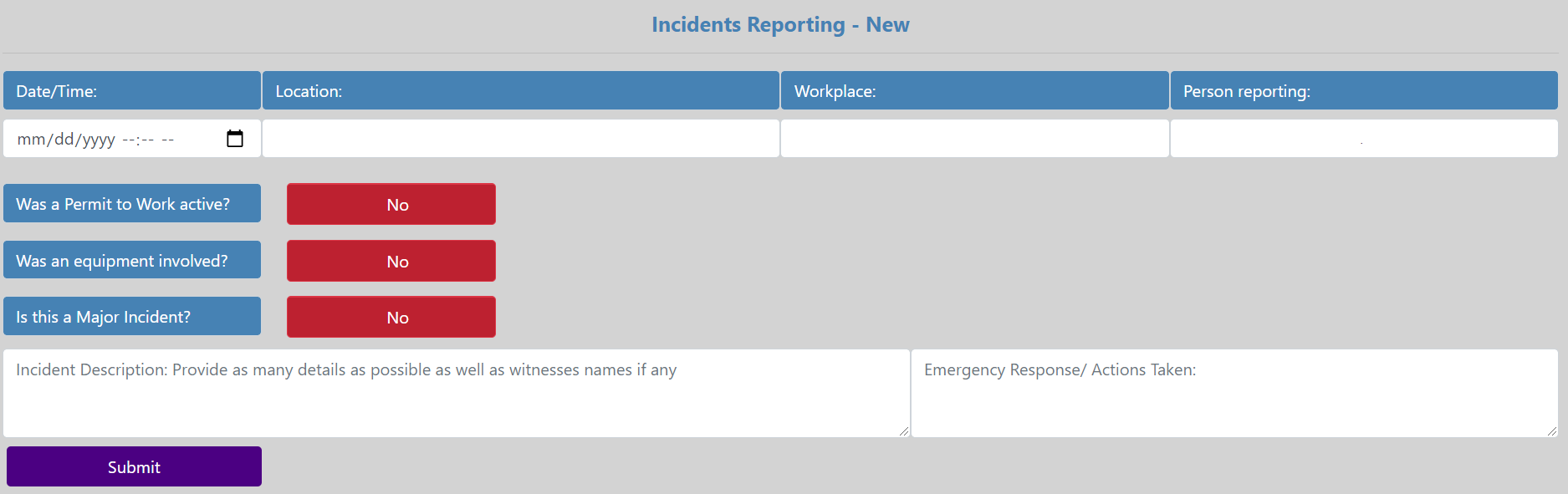 Incident Reporting