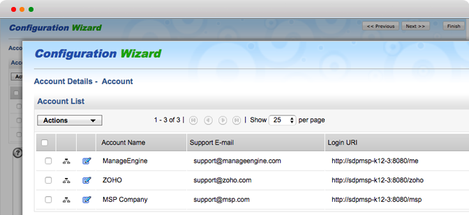 ManageEngine ServiceDesk Plus MSP configuration wizard